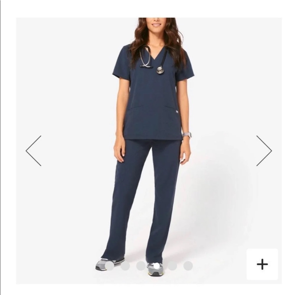Figs small “Kade” scrub pants, dark harbor.